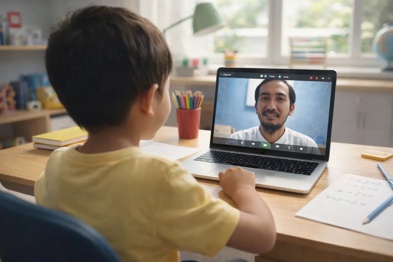 Anak belajar matematika online